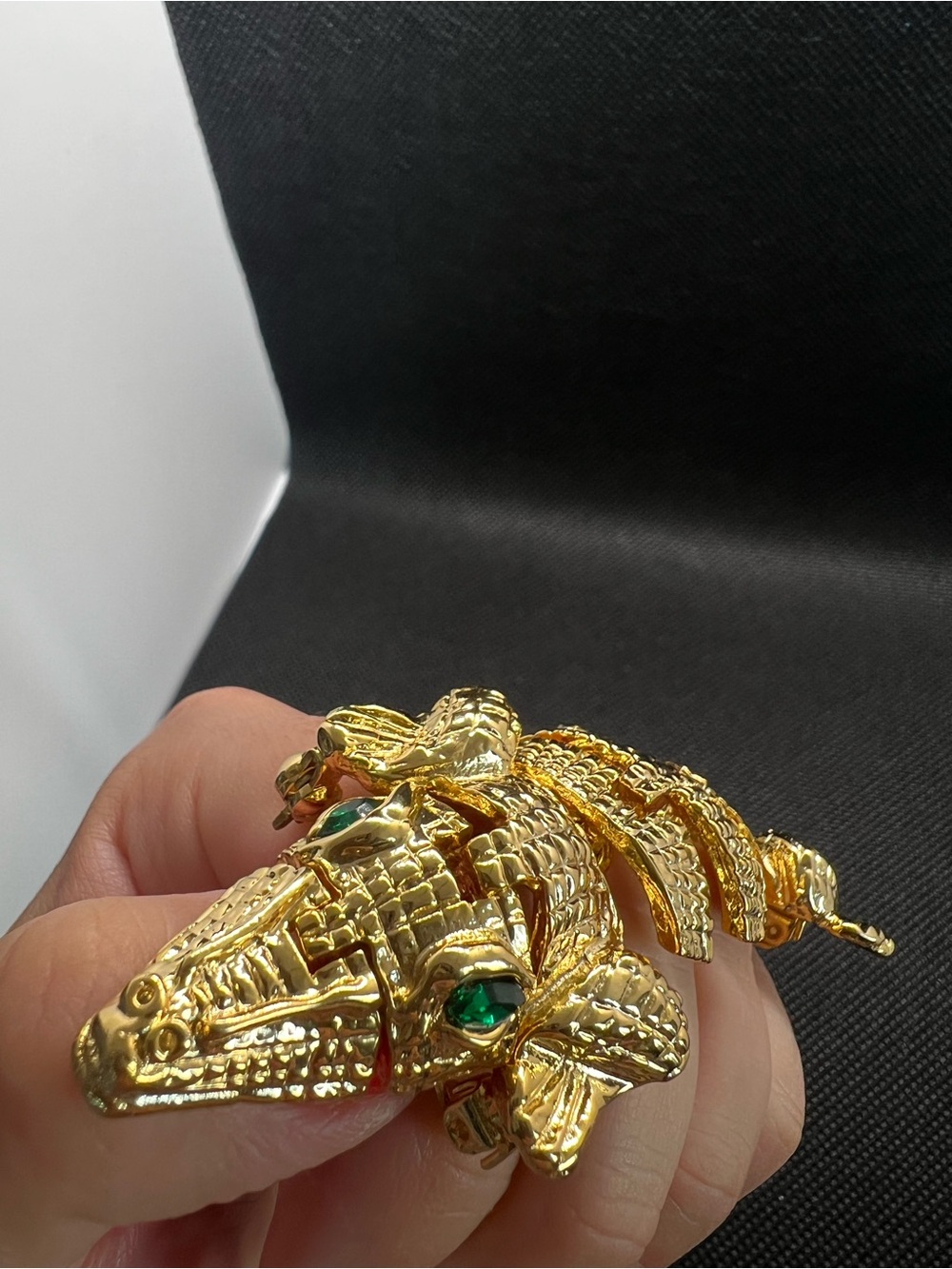 Vintage Articulated Gold Alligator Brooch